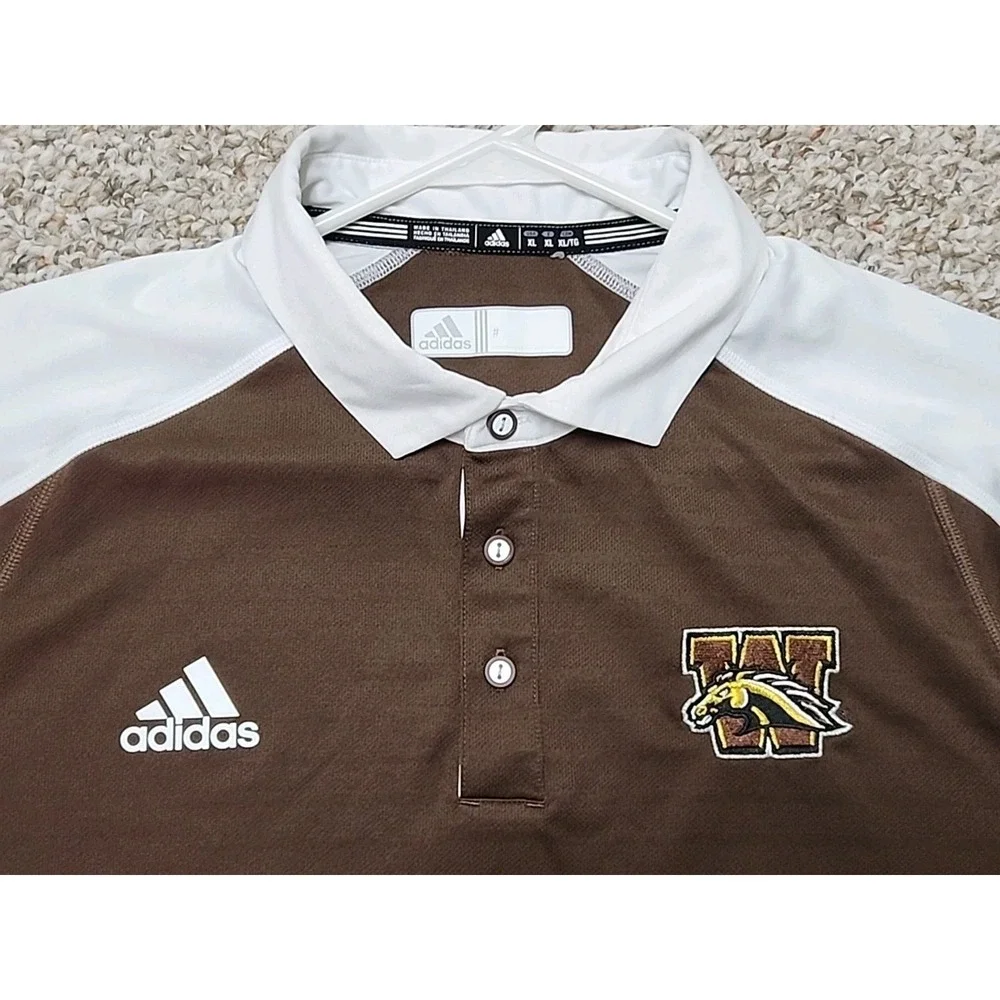 Adidas Western Michigan Brown Climalite XL Coaches Short‎ Sleeve Polo